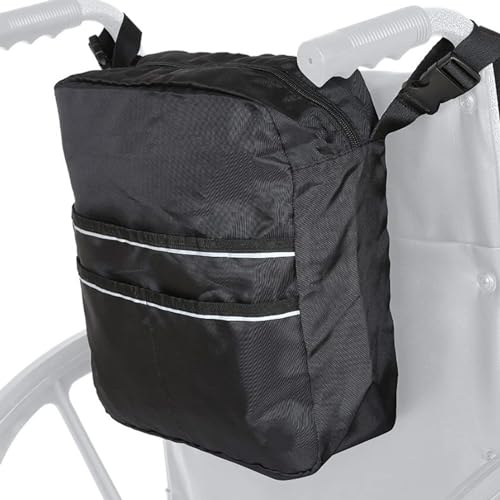Organizador de bolsa lateral para silla de ruedas, bolsa de mochila para silla de ruedas, bolsa de accesorios para sillas de ruedas eléctricas para adultos mayores, accesorio grande para la espalda