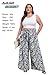 Women's Casual Loose Wide Floral Pants Comfy High Waisted Leaf Print with Pockets