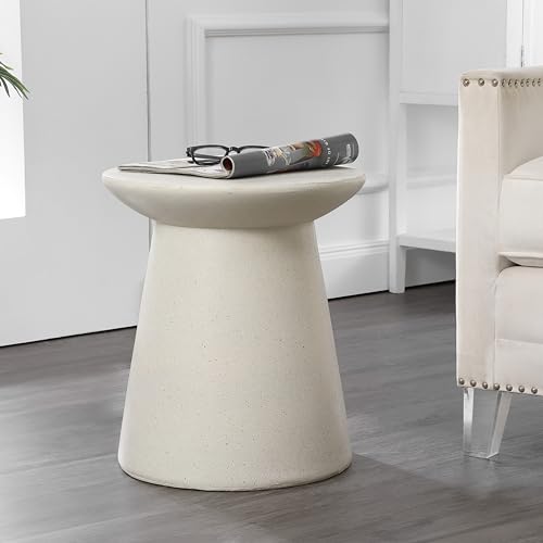 Jonathan Y TBL1108D Hollie 18 Inch Minimalist Modern Drum Indoor/Outdoor Accent Table Pedestal Contemporary, Mid-Century, Art Deco,Bohemian, Patio, Garden, Bathroom cover