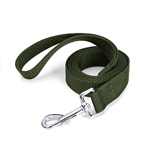Siumouhoi Guinzaglio da addestramento per cani in nylon resistente e durevole, 1,8 m, corda di trazione larga 2,5 cm, per cani di piccola e media taglia (verde militare, 1,8 m)