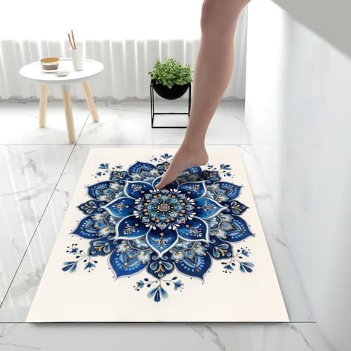 Paillasson d'intérieur lavable en machine tapis d'entrée absorbant Mandala