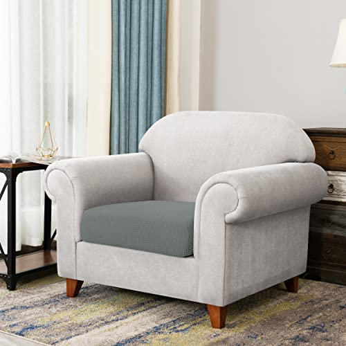 Image of CHUN YI Stretch Chair Couch Cushion Cover for Armchair, Individual Sofa Seat Cushion Covers for Chairs, Slipcover Replacement with Spandex Jacquard Fabric(Small,Dove Grey)