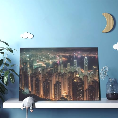 Impression sur toile de Hong Kong avec affiche décorative pour salon