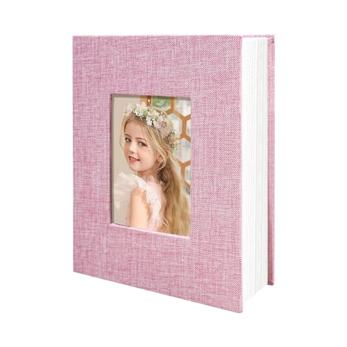 HoneyTolly Photo Album 4x6 100 Pockets for Wedding Gifts, Linen Hardcover Memory Book, Slip-in Picture Albums for for Wedding, Family, Anniversary, Baby, Vacation Pictures