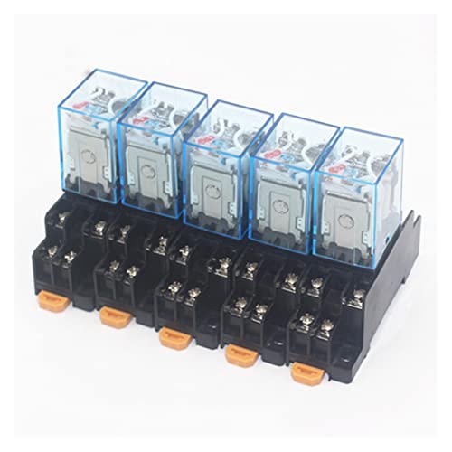 Relé electromagnético mini interruptor de relé DPDT MY2NJ bobina general 24V con base LED 5set