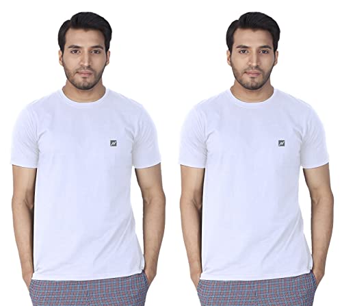 Image of Lux Nitro Men's Solid Modern Fit (Round Neck T-Shirt White M)