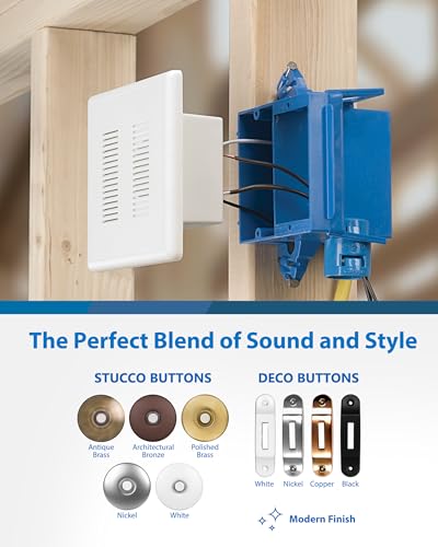 Image of PrimeChime Plus 2 Electric Doorbell Kit - Doorbells for Home - Includes Selectable Ring Chimes - Basic Button, White - NICOR Lighting