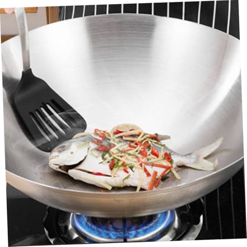 Wok de acero inoxidable con mango y fondo redondo miniatura 5