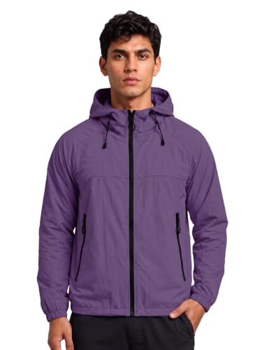 Image of CHKOKKO Sunscreen Jacket For Men With Hood | Advanced Upf 50+ UV Ray Sunblock Sunscreen | Water-repellent Lightweight Nylon Cooling Quick Dry Fabric | Sports Cycling Travel & Dailywear