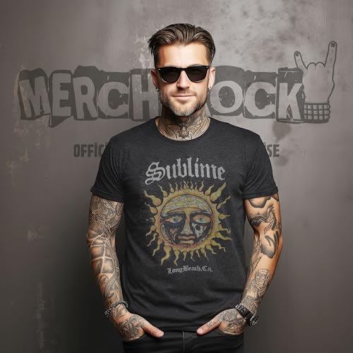 Sublime Men's Logo Stamp Sun Slim Fit T-Shirt Heather Charcoal | Officially Licensed Merchandise4