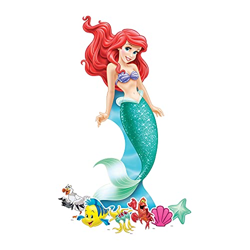 Star Cutouts SP008 Ariel - Cardboard Cutout Party Decorations With Six Mini Party Supplies - The Little Mermaid - Princess Disney