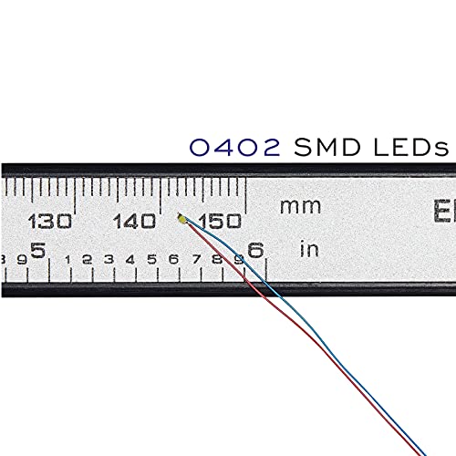 ZZHOB 25pcs Pre-Wired Micro LED Pre-soldered 0402 SMD LEDs with Assembly Accessories for Beginner Model Building (Red, 25pcs)