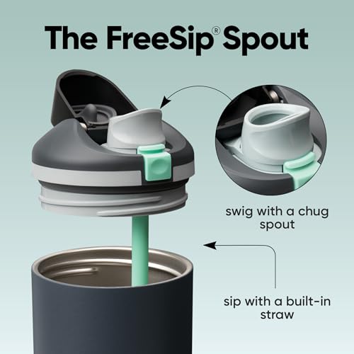 Image of Owala FreeSip Tumbler Insulated Stainless Steel Water Bottle with Built-in Straw and Side Handle, For Travel, Work, School, and Sports, 40oz, BPA Free, Leak Proof, Foggy Tide