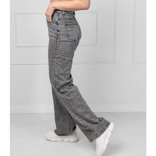 Image of Glossia Denim Baggy Jeans for Women | Stretchable High Waist Straight Fit Jeans for Women | High Rise Stretch Denim | Loose Fit Plus Size Denim (Sizes - 24 to 44) WJ71-1205-$