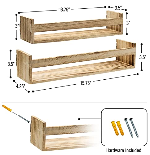 Sorbus Rustic Floating Wood Shelves For Bathroom, Decorative Storage Shelves For Kitchen Wall, Baby Nursery Décor, Farmhouse, Spice Rack, Living Room Book Shelf Organizer (Maple) #TOP6