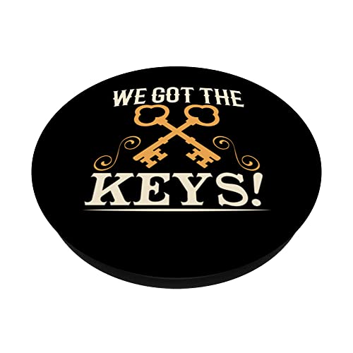 We Got The Keys House Home Homeowner Landlord PopSockets Swappable PopGrip, Black - Image 2