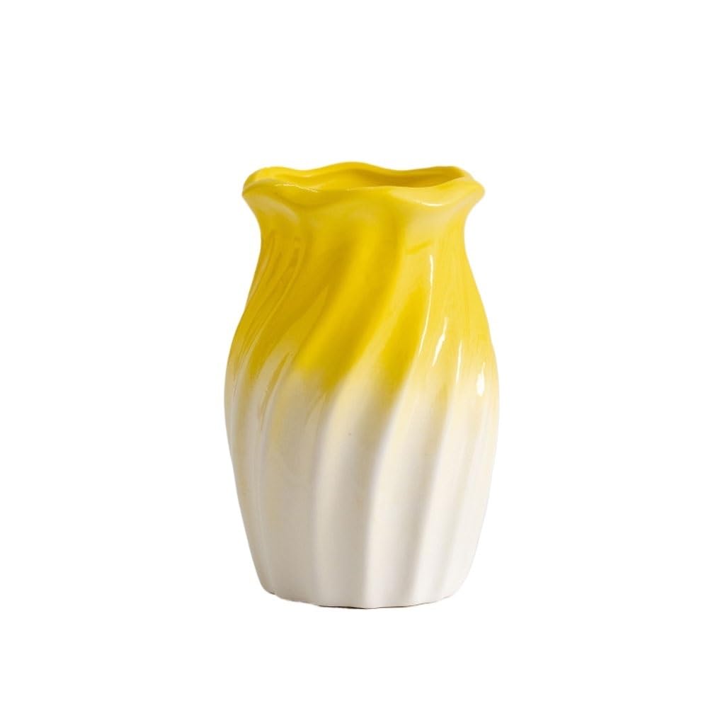 Vase Simplicity Ceramic Vase Office Hydroponic Flower Device Nordic Home Desktop Ornaments Ceramic Vase(A)