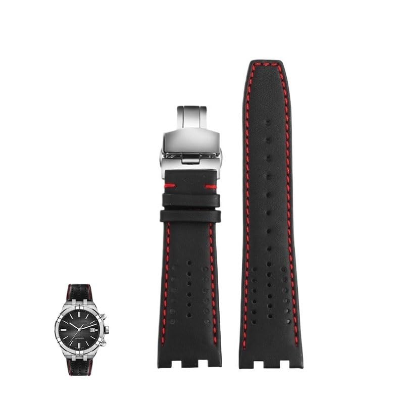 Breathable Leather Watchband For MAURICE LACROIX AIKON AI6007 AI6008 AI6038 AI6058 Quick Release Steel End Link Watch Strap