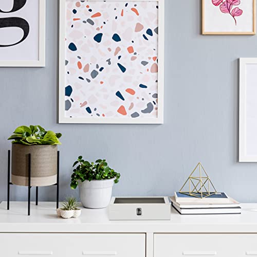 Relaxdays Brillenbox voor 8 brillen, opslag zonnebrillen, h x b x d 8,5 x 33,5 x 24,5 cm, kunstleer brillenkoffer, wit - Image 3