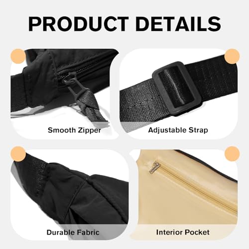 Spacious Crescent Taslon Sling Bag
