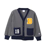 [チャンピオン] ニット キッズ 長袖 Loose Fit グラフィックプリント カーディガン ボーイズカジュアル CK-A014 ミディアムグレー