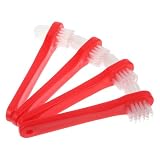 TIKODIDA Spazzolino per Dentiera 4 Pezzi Doppia Testa Riutilizzabile in Pp e Nailon Non Deformabile per Pulizia Protesi Completa e Parziale, per Casa e Viaggio
