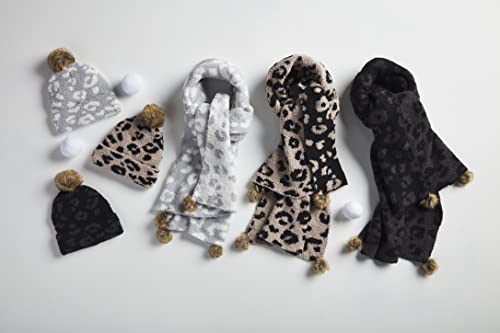 Mud Pie Leopard Chenille Womens Scarf, Tan Leopard3