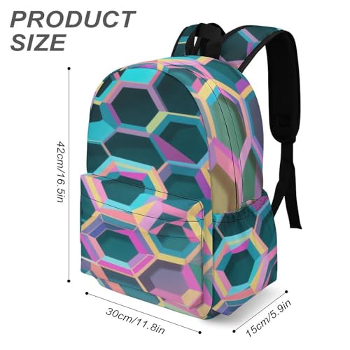 Dream Lattice Printed Backpack Water-Resistant Pack Stylish Bag Lightweight Travel Backpack3