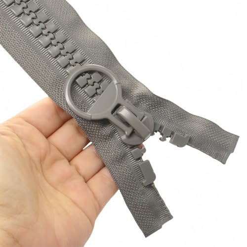 YaHoGa 213 cm #20 Cremallera Extragrande Divisible Gris para Abrigos y Tienda de Campaña (Gris)