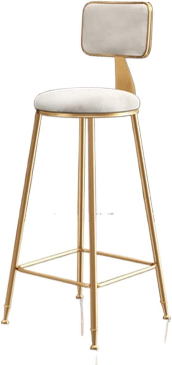 Bar stools Metal Casting High Stool Bar Chair Stool Home Bar Cafe Hotel(White)