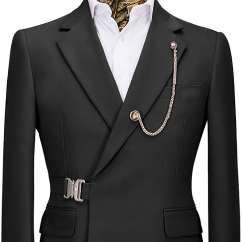 Men's 2 Pieces Suit Solid One Button Slim Fit Single Breasted Party Blazer Pants Set3