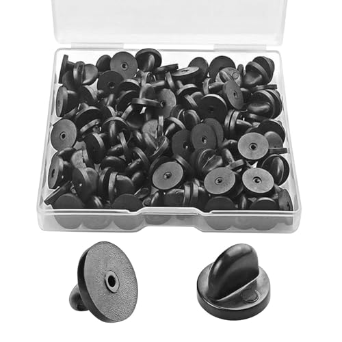 Zolventiq 50PCS Rubber Butterfly Pin Backs PVC Replacement Lapel Pin Badge Backs Holders Keepers for Replacement Uniform Enamel Badge Brooch Jewelry Making Hats