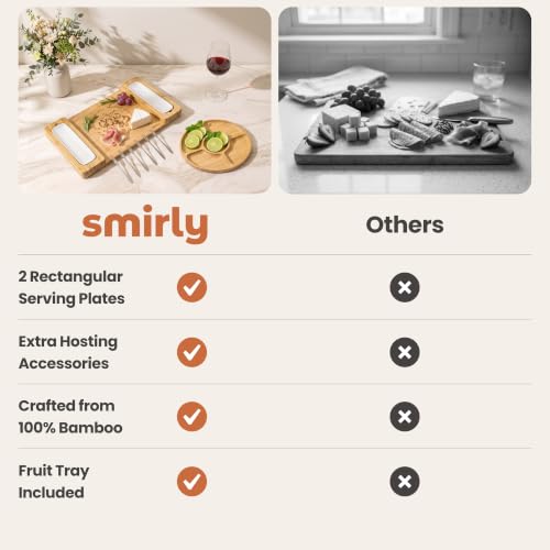 Planche à charcuterie premium en bambou durable avec set de couteaux intégrés - 6