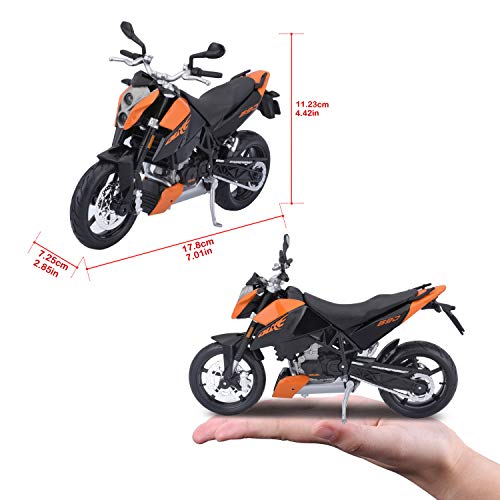 KTM 690 Duke Orange y Negro 1/12 Modelo Motocicleta Diecast miniatura 4