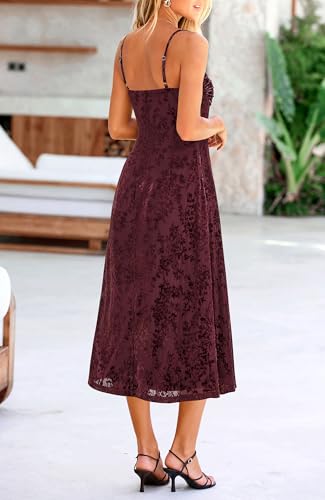Image of BTFBM Women's Summer Dress Sleeveless Spaghetti Strap Midi Dress Sexy Cowl Neck Floral Cocktail Dress Party Dresses