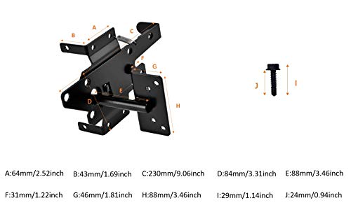 Heavy Duty Fence Self-Locking Gate Latch – Black Finishing Post Mount Steel Automatic Gravity Lever Wood Fence Gate Latches With Fasteners Hardware For Secure Pool/Yard/Garden By Lajiaoz #TOP2