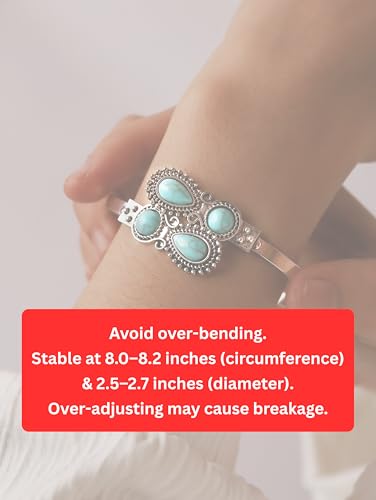 MINACHI Created Turquoise Bangle For Women - Pear Shape Silver-Overlay Cuff Bangle Jewelry2