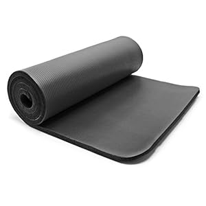 Wiltec yogamat 180x60x1,5 cm zwart, fitnessmat voor sport en oefeningen, sportmat met antislip en extra dik, betrouwbare gymmat voor thuis en buiten