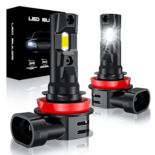 SPOLI H11 LED Headlight Bulb 2 Pack 100W 30000LM 6500K H9 H8 H11 Led Fog Light Bulb 300% Brightness Light H11 LED Fog/Low Beam Lights 1:1 Halogen Design Canbus Ready Plug and Play