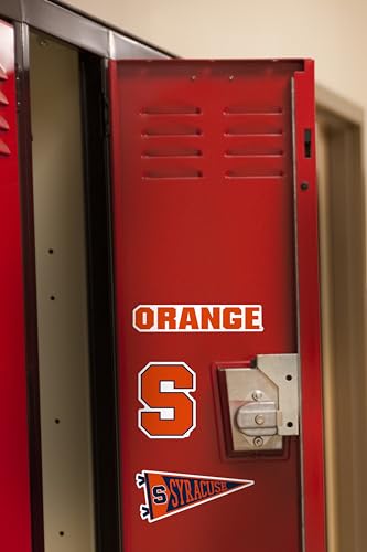 Image of Syracuse University 9ct Vinyl Sticker Pack - Large Waterproof Syracuse Orange, Block‑S, Mascot & Helmet Decals for Laptops, Water Bottles, Tablets, Scrapbooks, Vehicles & More