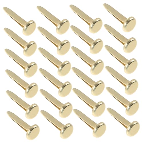 Veemoon 50pcs Mini Metal Brads Fasteners in Brass and Pastel Colors for Crafting - Scrapbooking - and School Projects for DIY Art Supplies and Decorative Use