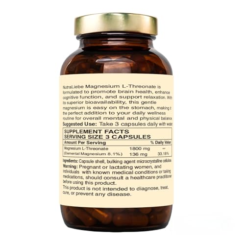 Image of Magnesium L-Threonate, 90 Capsules, Brain Health, Cognitive Support, Promotes Relaxation & Focus, High Absorption Formula