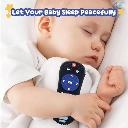 Image of KLIMET Remote Teether For Baby, Remote Teether For 3+ Months and 6 to 12 Months Baby, Helps Biting Skills Development, Colour & Shape Recognition, Teething Toys for Babies and Toddlers (Silicone Remote Control)