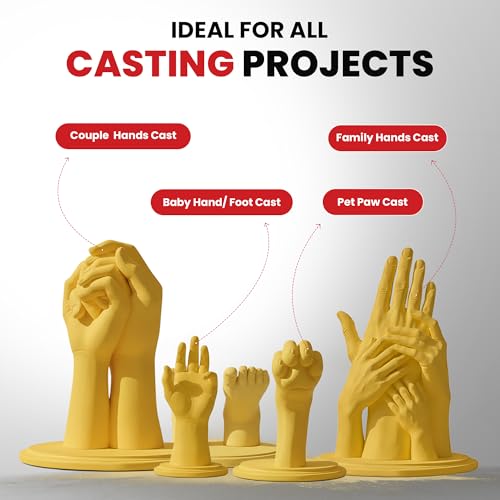 Image of Casting Powder 1Kg for Hand Casting | DIY Plaster Mold Kit for Couples Family Baby Handprint Keepsake | Ideal Gift Idea for Birthday Anniversary Wedding Occasion and Creative Home Decor