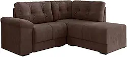 Sofá de Canto 5 Lugares Apolo Veludo Marrom