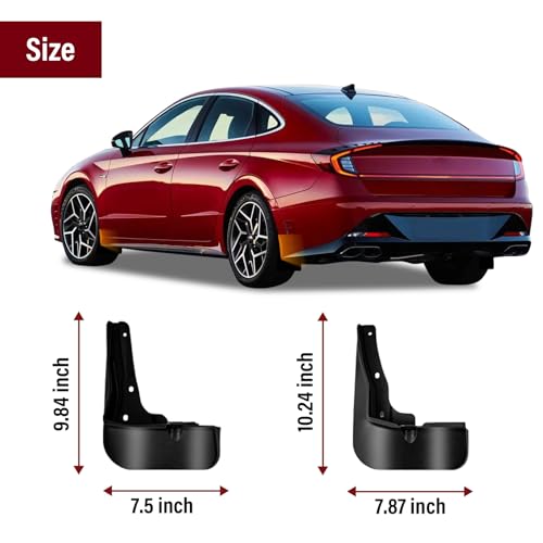 Image of Mud Flaps Kit for 2024 Hyundai Sonata Mud Splash Guard Fender Front and Rear 4-PC Set by TOPGRIL