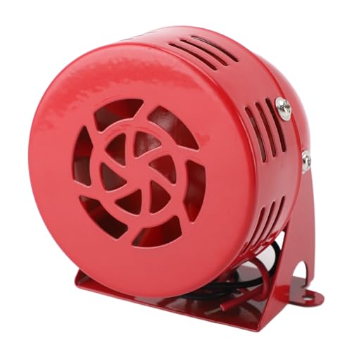 Motor Horn Siren Buzzer, 110 DB Red Mini Electric Warning Strobe Siren Horn Sound Buzzer Alarm for Home, Factory, School, Troops, Entertainment Venue, Ranch (24V)
