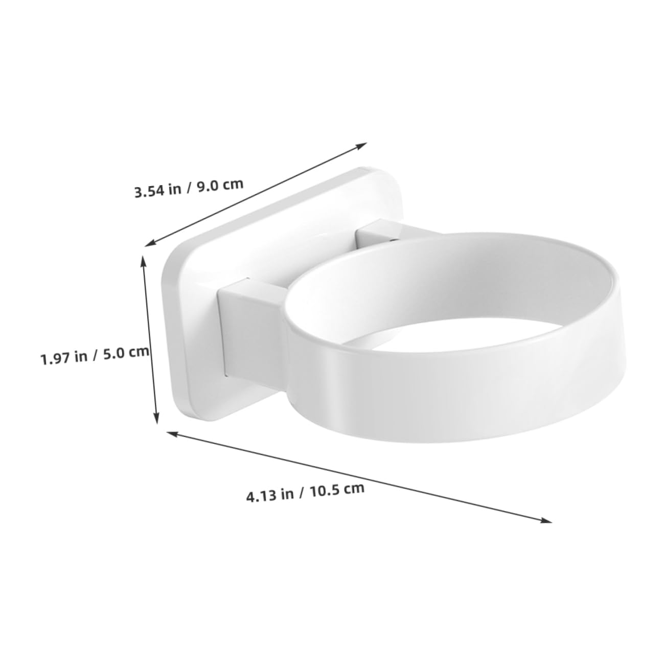 FRCOLOR Hair Dryer Station Shelf Wall-mounted Holder for Vanity Blower Rack No Drill Bathroom Organizer