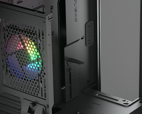 DUOFACE PRO RGB Mid Tower PC Case con 2 pannelli frontali separati Mesh e vetro e ventilatori RGB (Black) - Mouse gaming - Immagine 5