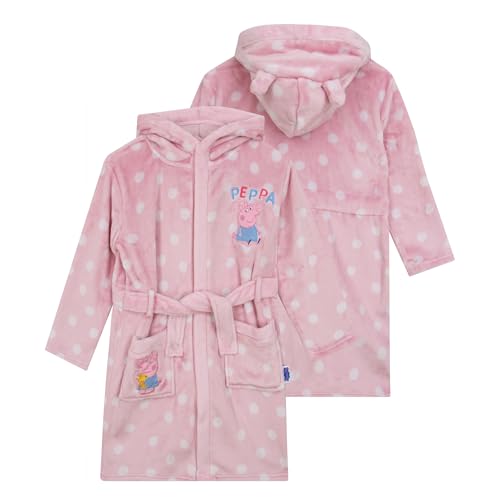 Peppa Pig Robe | Fluffy Fleece Girls Robe | Hooded Girls Bathrobe With 3D Ears2